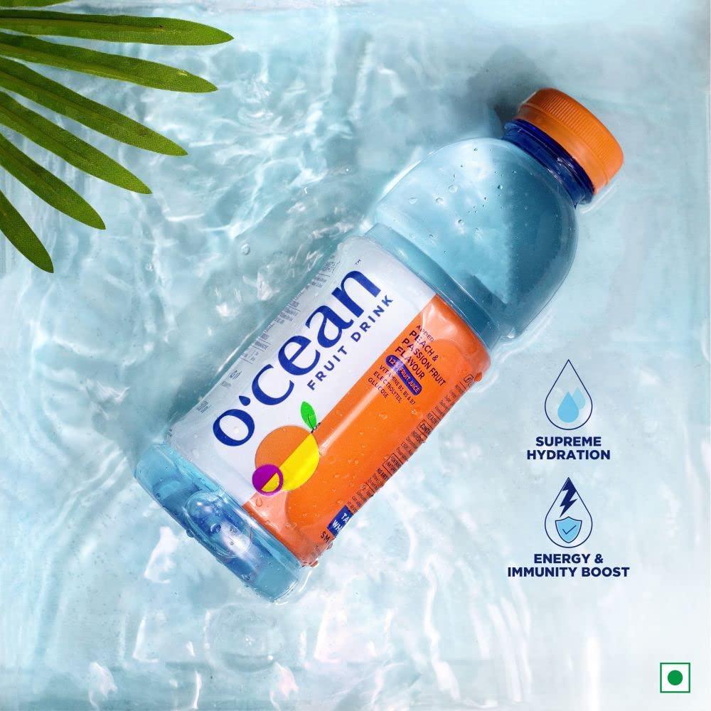 O'cean Fruit Drink Ocean Fruit Water Peach Passion flavor enriched with vitamins, electrolyte & glucose| 500ml | Pack of 6
