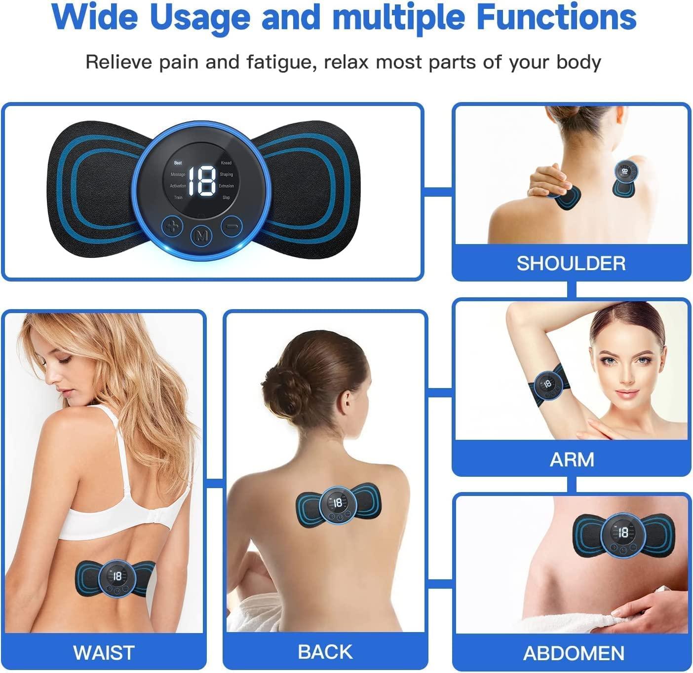 Generic Mini Massage Machine mini massager portable rechargeable full body massager for pain relief with 8 Mode Ems neck cervical massager (Body Massager) (VIB-MASS)