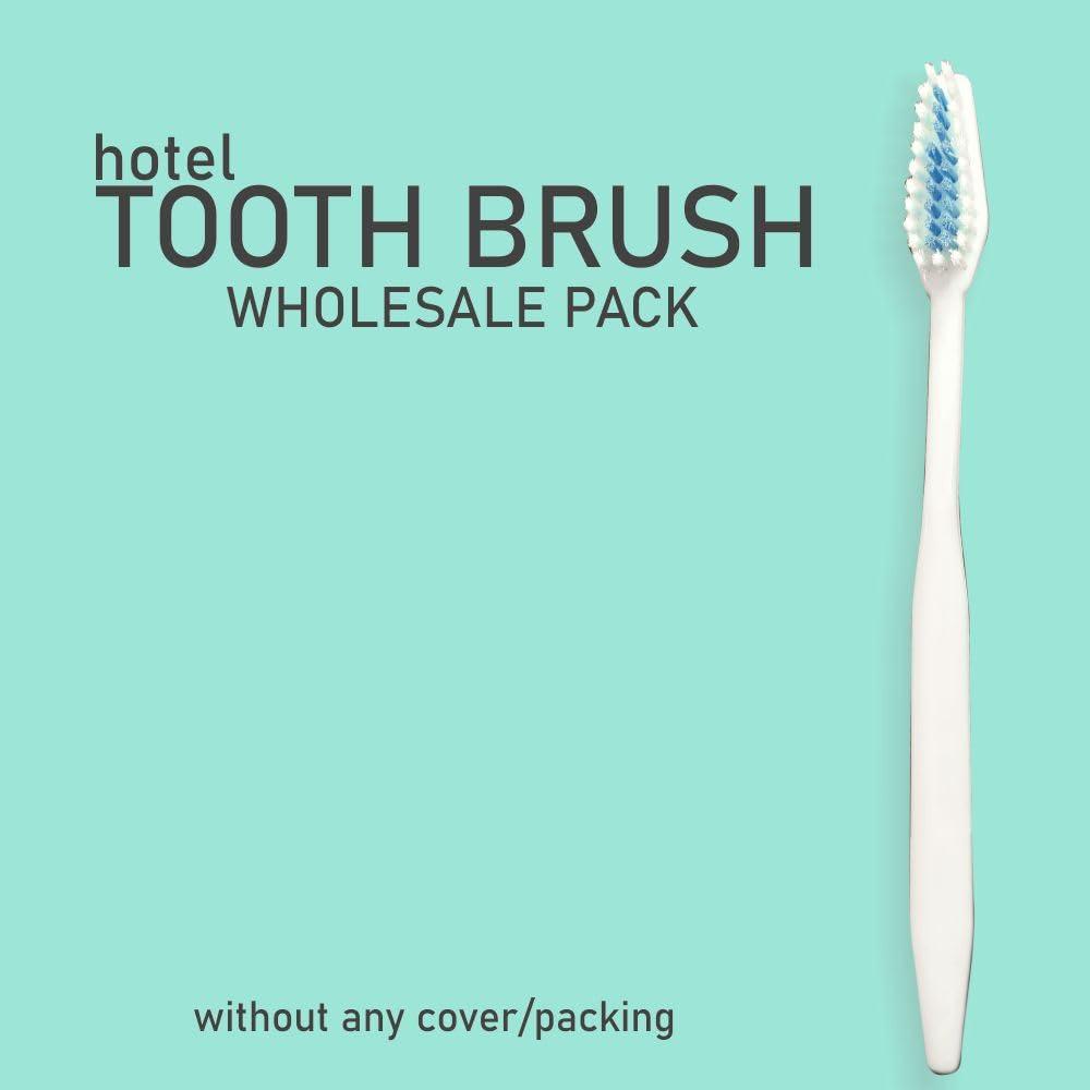 Old Tree Old Tree Bulk Hotel Toothbrush Set (500 Pcs, White) Perfect for Hotel Accessories | Hotel Amenities | Guest House Kit | Toiletries Kit | Clubs | Hotel |Travel Use | White Toothbrushes (Without Cover)