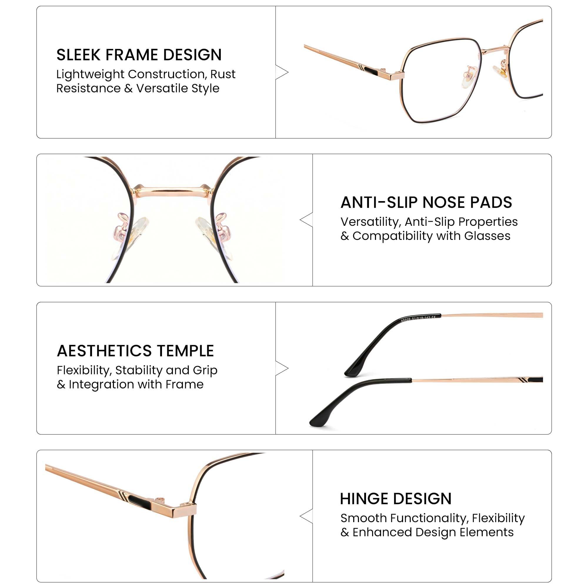 ROYAL SON ROYAL SON Unisex\'s C4 Blue Block Lens | Black Frame Reading Glasses-M (SF0016-C4)