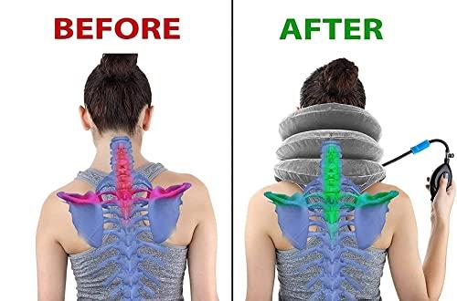 Ekdant Ekdant Cervical Neck Traction Device Neck Massager Stress Relief Cervical Collar For Neck Pain Inflatable Neck Support Cervical Airbag 3 Layer