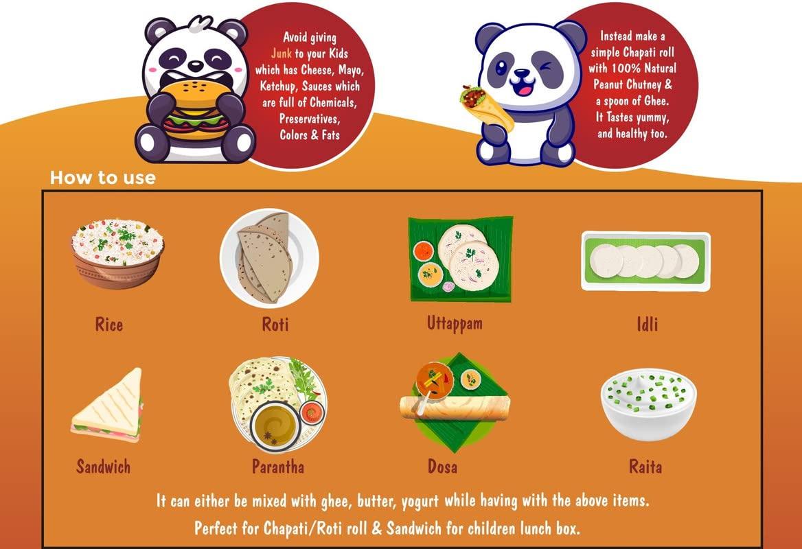 HEALTHY PANDA Healthy Panda Uttar Karnatakas Famous Pounded Peanut Garlic Chutney Powder (1 KG) / Groundnut Chutney Powder/Shenga Chutney/Shenga Lasun Chutney/Shengha chutney Solapur