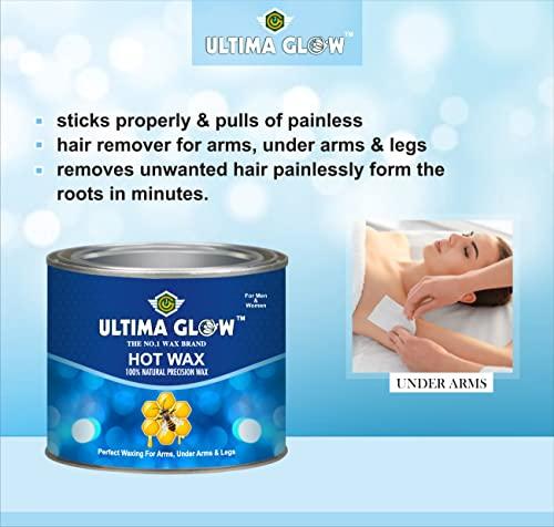 ULTIMA GLOW ULTIMA GLOW dark chocolate strip and stick wax 600 gram Hair Removal Wax For Arms, Legs, Chest, Back, and Full Body | Men & Women | Tan Removal | All skin Type (blue)