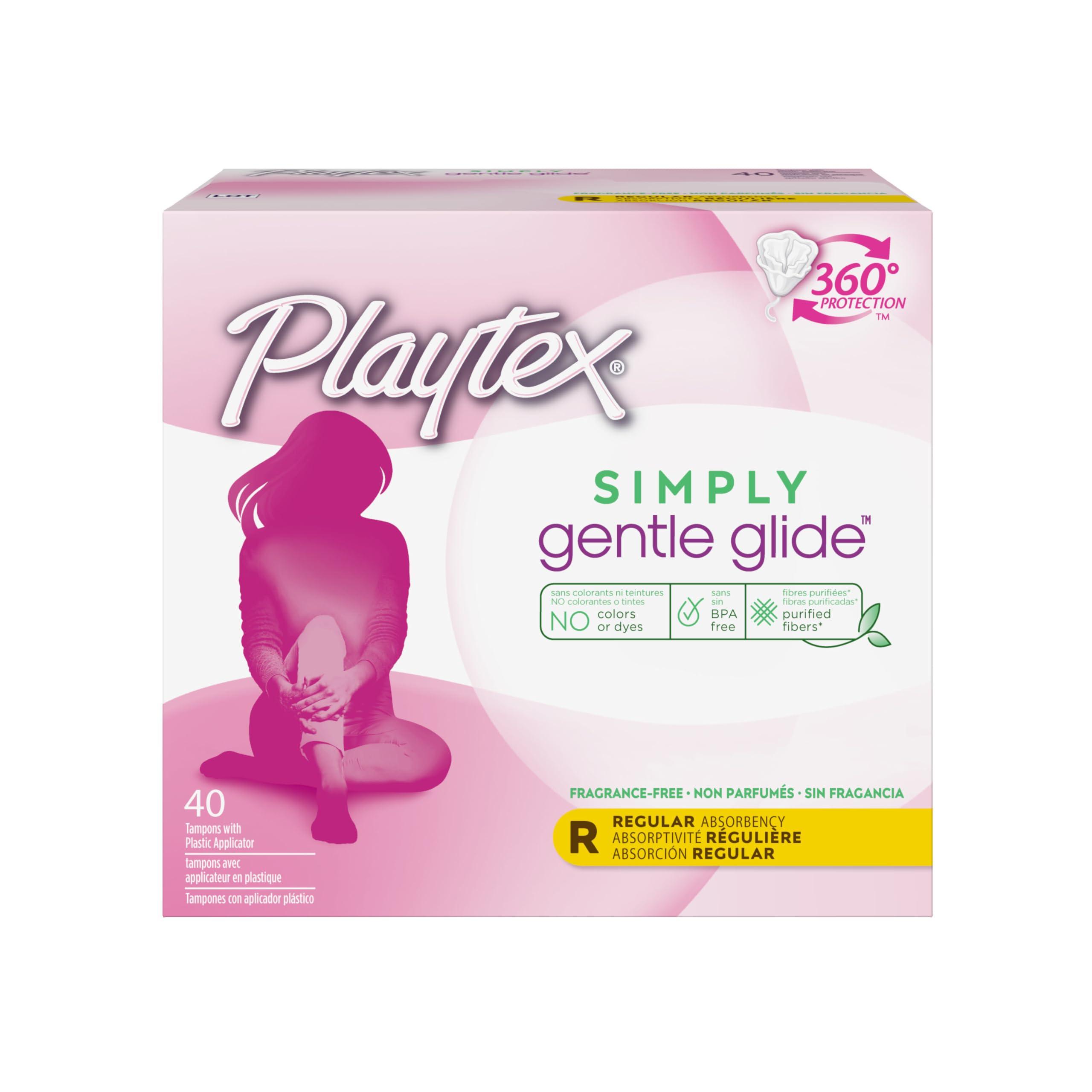 Playtex Playtex Gentle Glide Tampons with Triple Layer Protection, Regular , Unscented - 40 Count