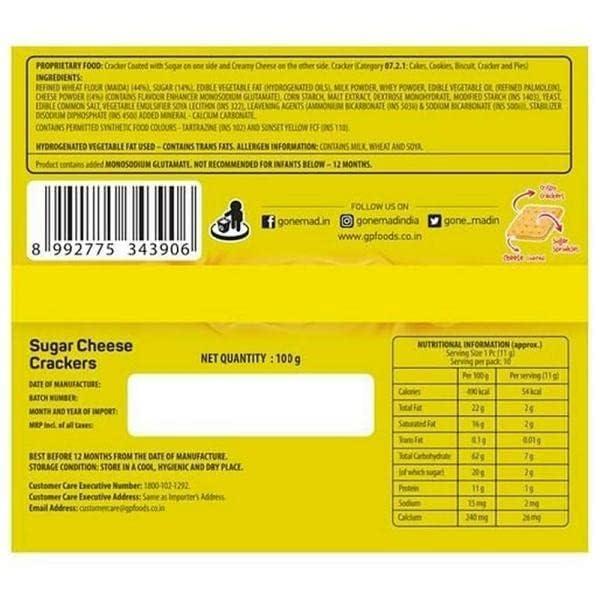 Watheen Watheen Gery Gone MAD Sugar Cheese Crackers,110 Gram (4 Packs)