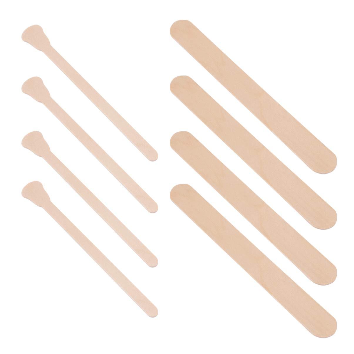 Artibetter ARTIBETTER 200pcs Wood Wax Sticks Facial Body Waxing Applicator Stick Round Square Hair Removal Spatula Sticks for Women Men