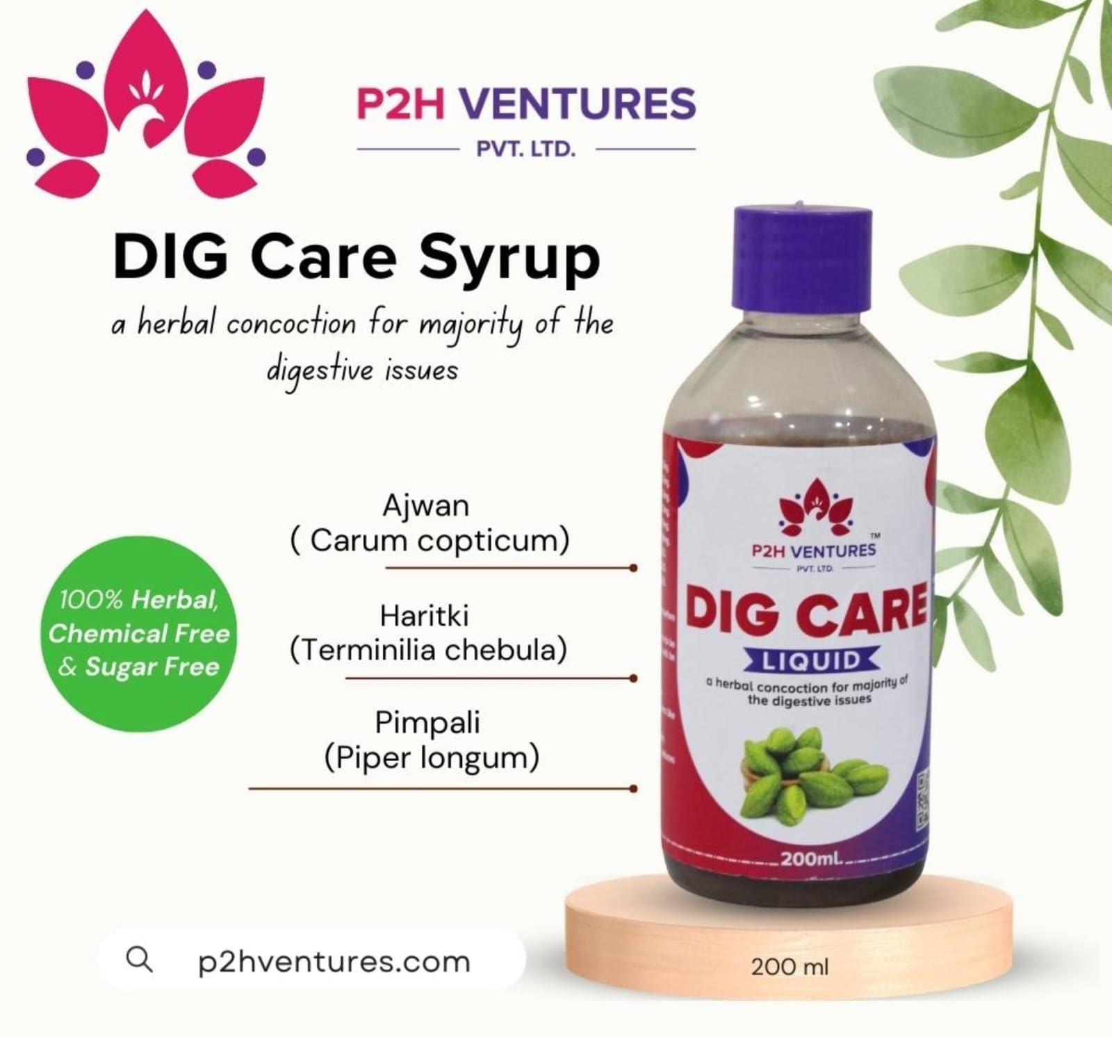 P2H VENTURES DIG Care Liquid | Digestive syrup | Acid Reflux | Nausea