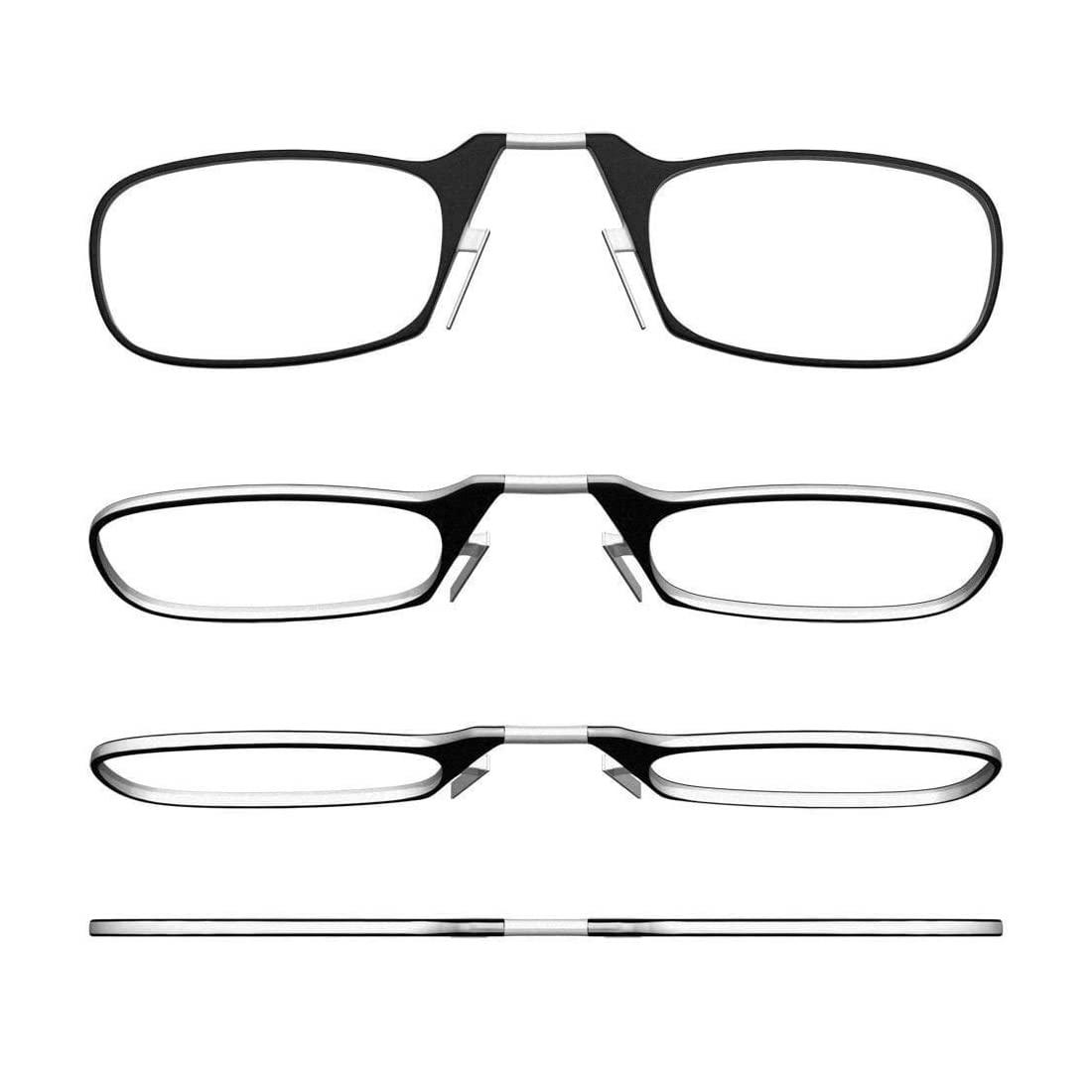 AEC AEC ID Nose Resting Reading Slim Corrective Eyeglasses With Phone Attachable Case (+1.50, Black)