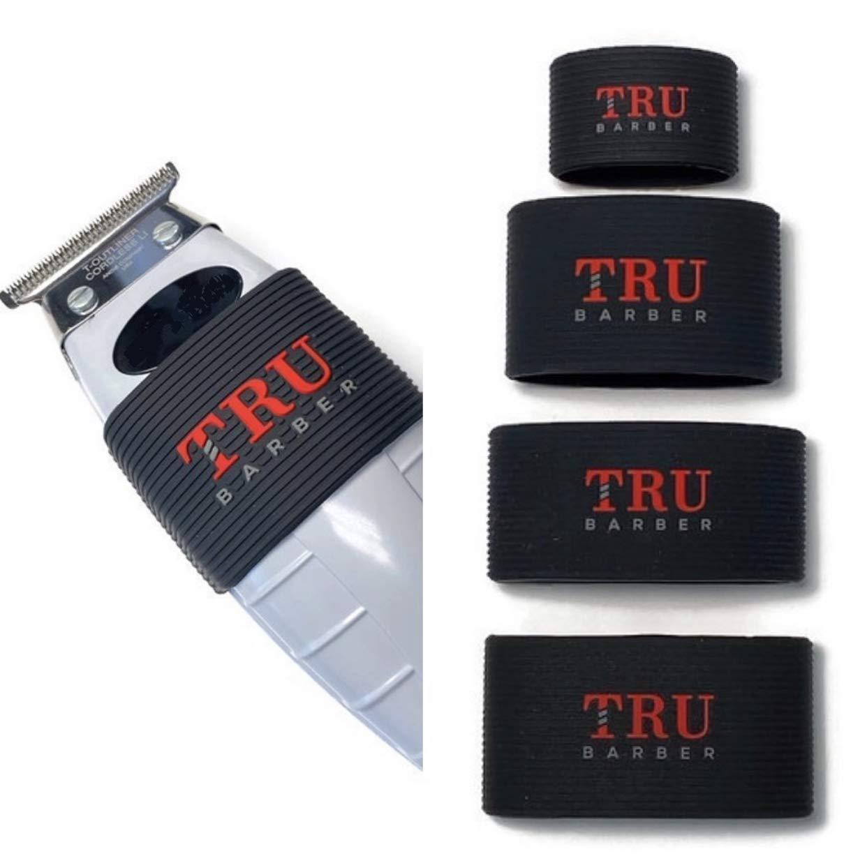 TRU BARBER TRU BARBER Men Clipper Grip Bands 4 Pcs, Clipper Grips For Barbers, Clipper Sleeves For Barber Tools, Grip Bands, Non Slip, Heat Resistant (Black)