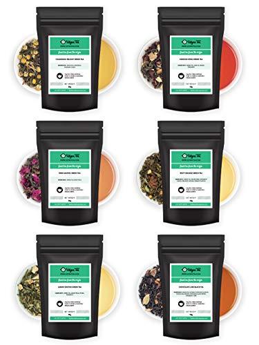 Udyan Tea Udyan Tea Floral And Fruit Green Tea Sampler - 60g | 6 Varieties - 10g Each | Green Tea Assorted Pack | 100% Natural Loose Leaf Tea Samples