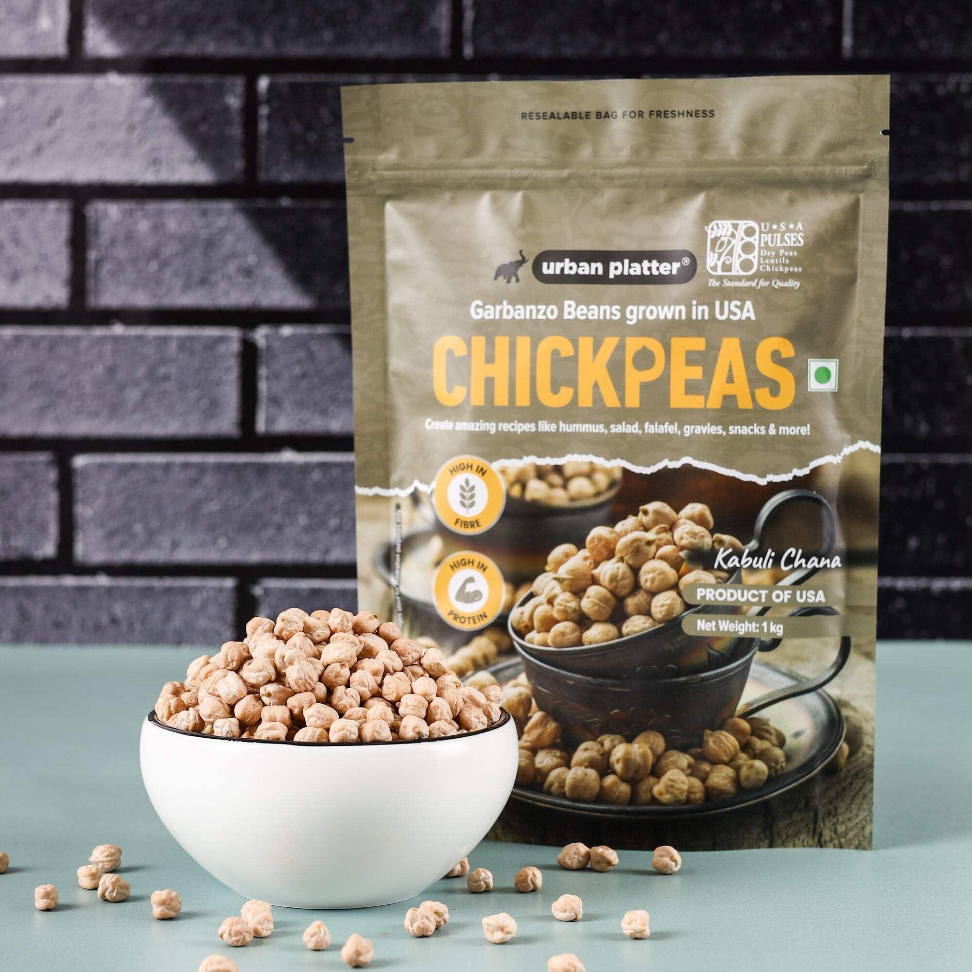 urban platter Urban Platter USA Chickpeas, 1kg (Kabuli Chana | Garbanzo Beans | High in Fibre & Protein)