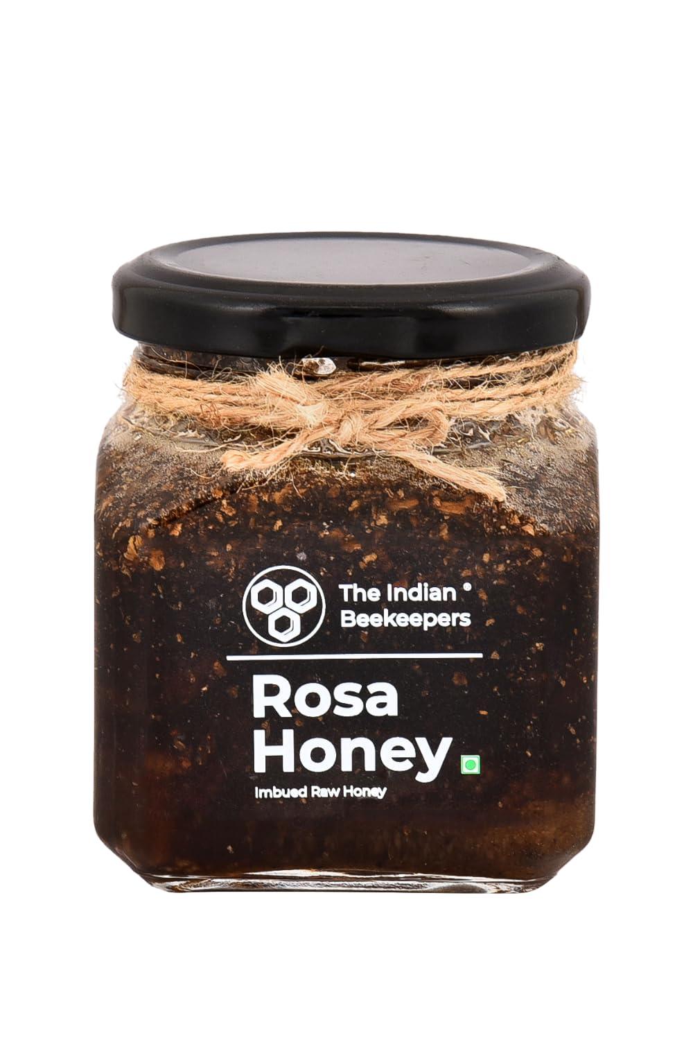The Indian Beekeepers The Indian Beekeepers Rosa Honey, Rose Imbued Raw Honey, Natural Blood Purifier, No Sugar Added, Unprocessed & Unfiltered, 275 gm