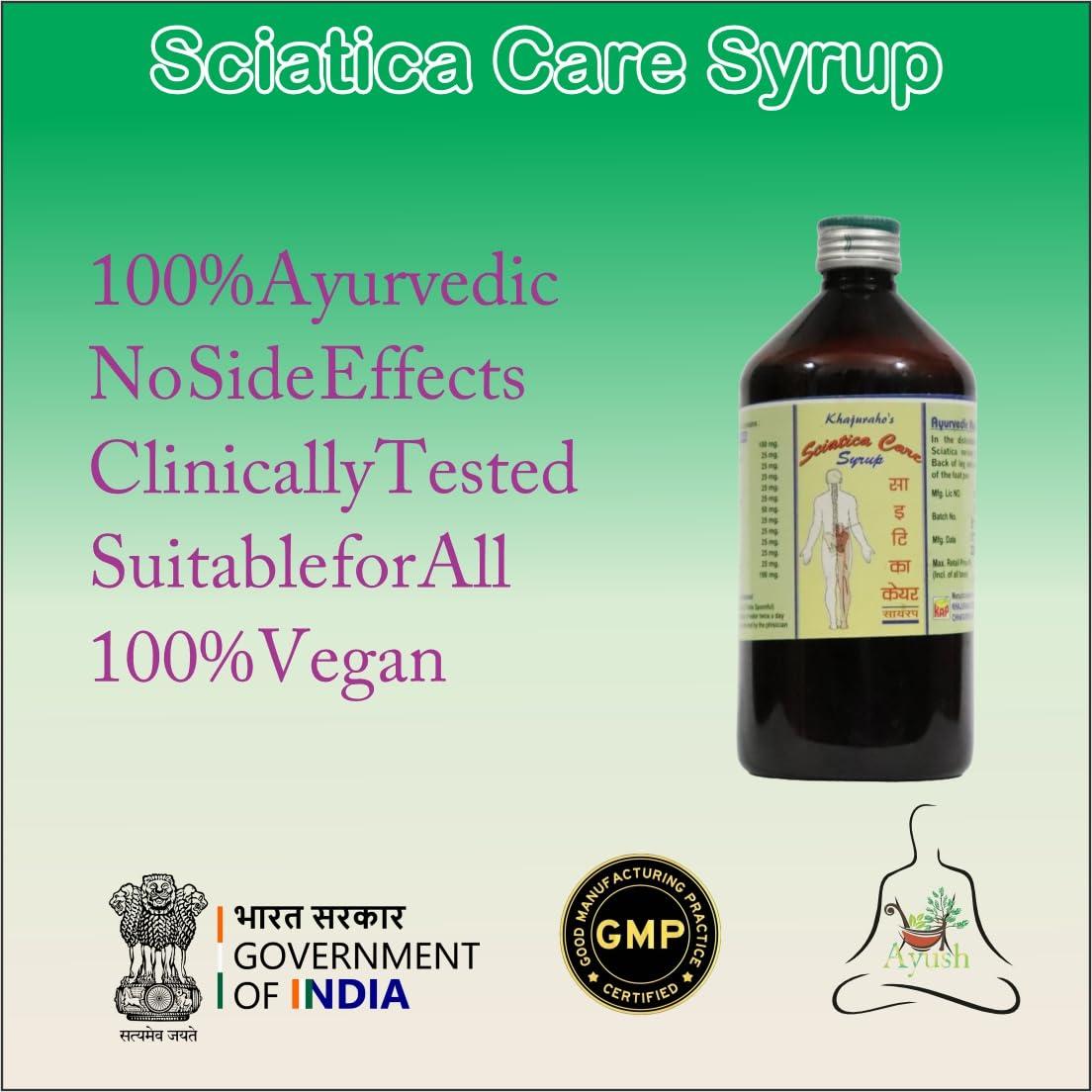 khajuraho Khajuraho Auyvedic Sciatica Care Pain Relief Kit | Dose for Scitica Disease Back Nerve One Side Leg Pain (Pack Of 3)