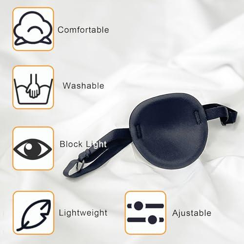 Vandorla 5PCS Eye Patch, Super Soft Eye Patches, Adjustable Medical Eye Patch for Adults and Kids, Amblyopia Lazy Eye Patches for Left or Right Eyes, 5 Colors