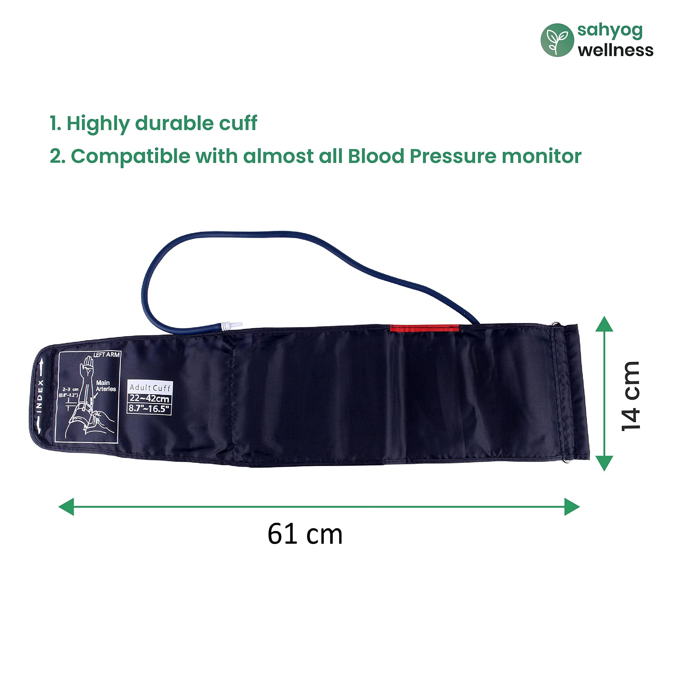 Sahyog Wellness Sahyog Wellness Single Tube Extra Long XXL Size Blood Pressure Monitor Machine Cuff (22-42 cm) - Compatible with All Brands (Dark Blue)
