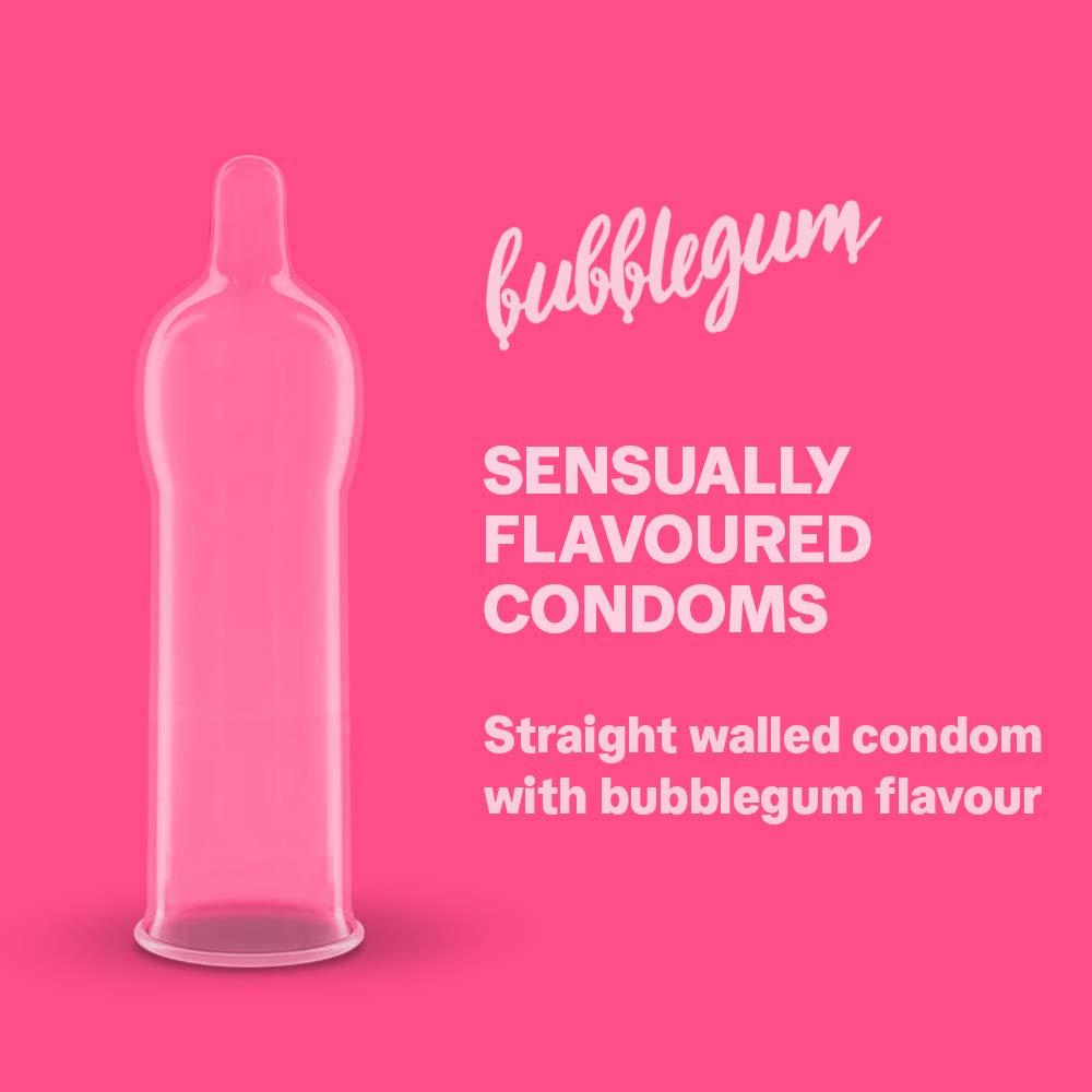 Durex Durex Bubblegum Flavoured Condoms for Men - 10 Count |Suitable for use with lubes & toys