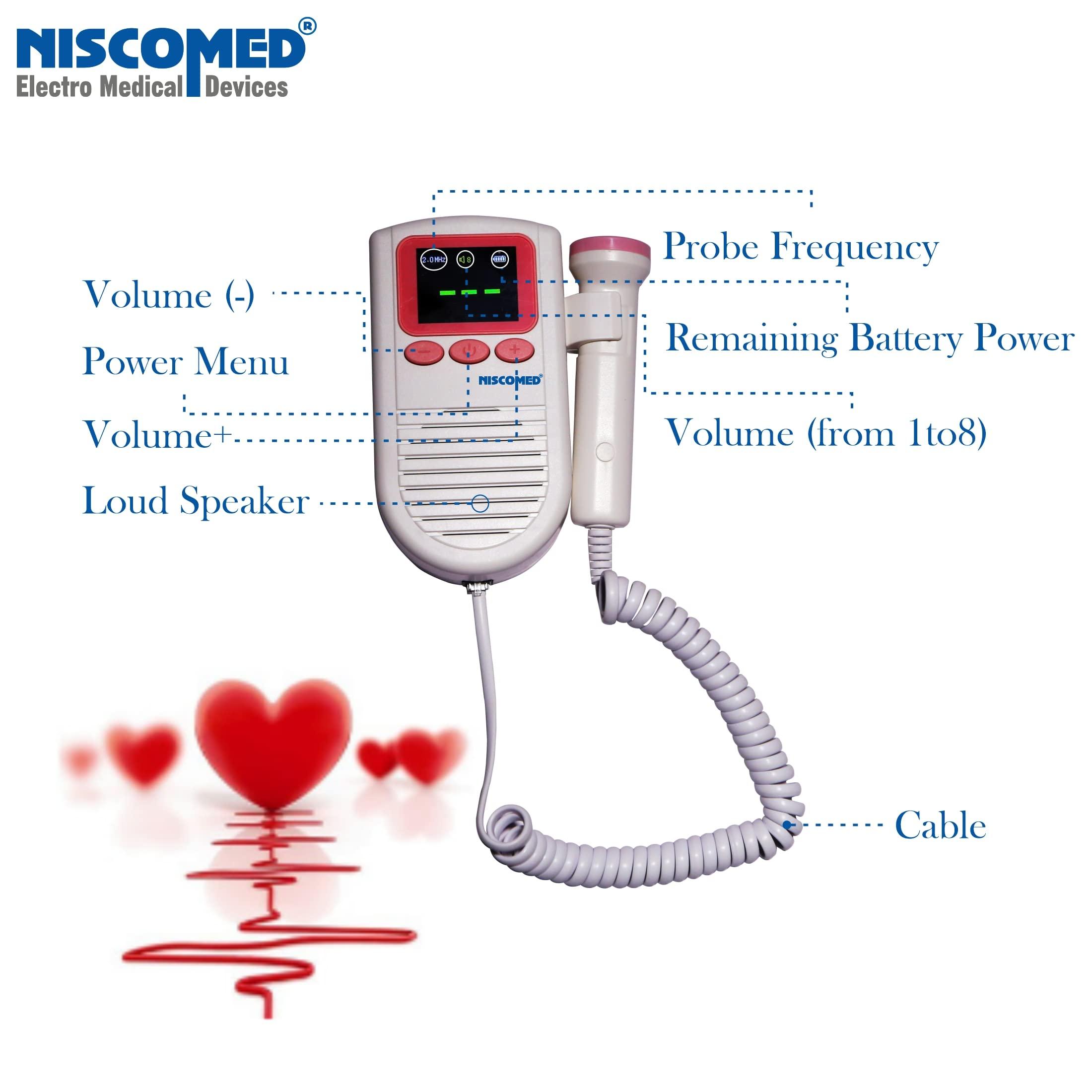 NISCOMED Niscomed Professional Ultrasonic Fetal Doppler With Build-In Speaker (ND-105)