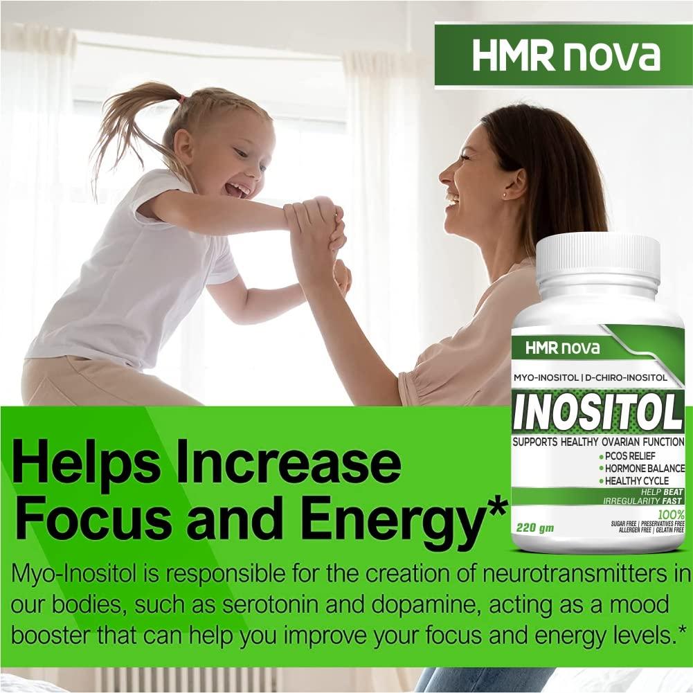 HMR NOVA HMR NOVA Inositol Supplement 4000mg Helps To Manage the Brain, Nervous System, Irregular Cycle, And PCOS- 220 GM Sugar-Free Powder