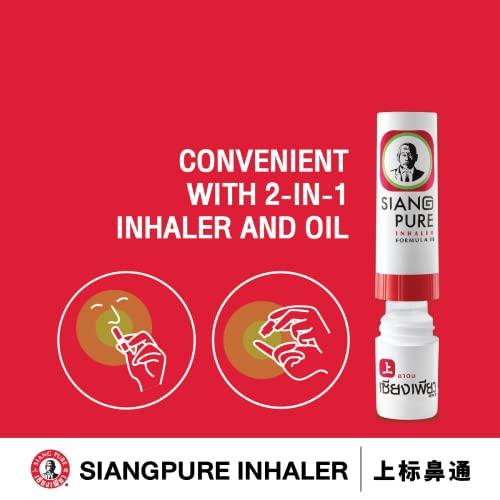Siang Pure Siang Pure Oil Nasal Inhaler for Relief of Vertigo Natural Herbal Net Vol 2 cc (THAILAND) (Pack of 6)