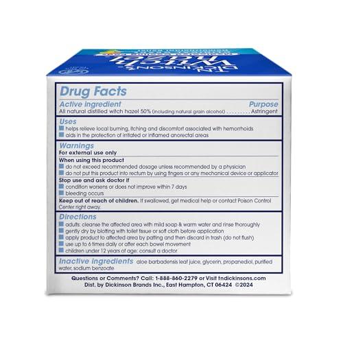 T.N. Dickinson's Hemorrhoidal Medicated Pads With Witch Hazel