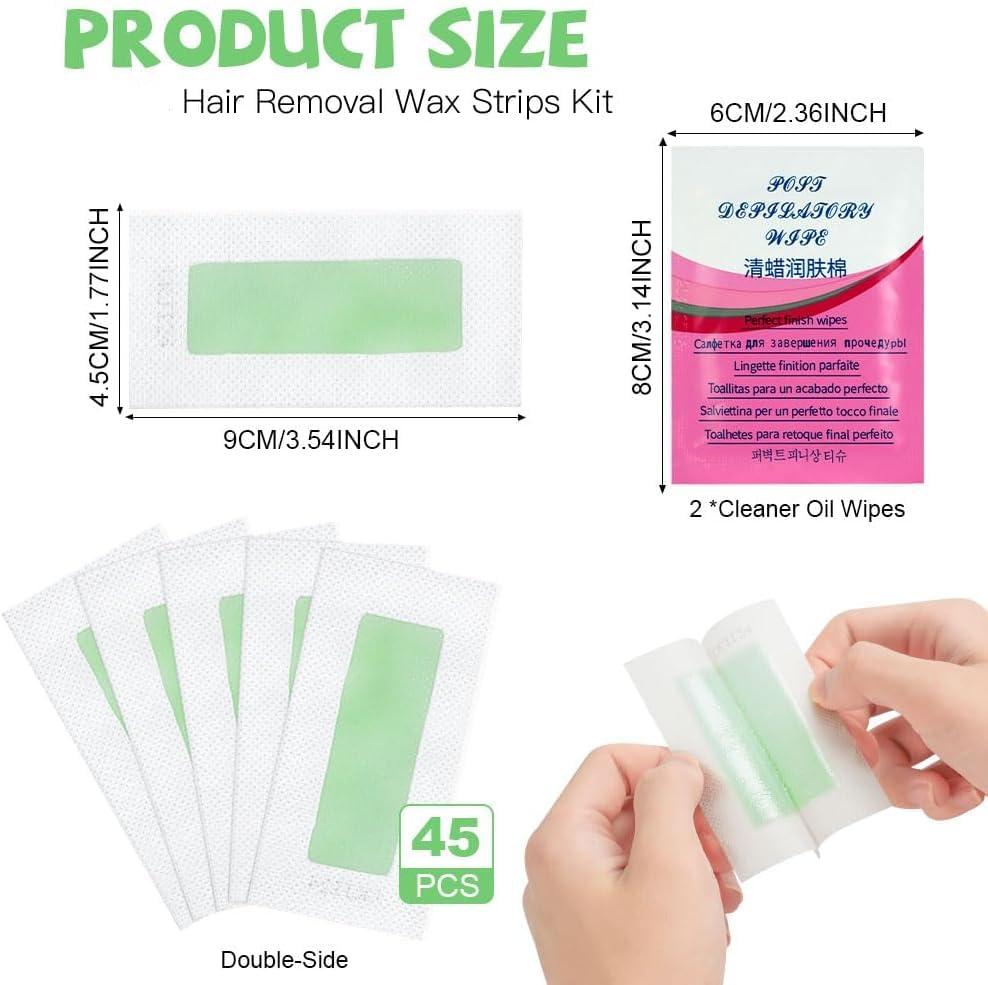 Rinpoche RINPOCHE Hair Removal Ready to Use Cold Waxing Strip Painless & Quick Eyebrows Upper Lip Chin Facial Wax Strips Kit for Gril\'s and Women\'s (Random) (Pack Of 10)