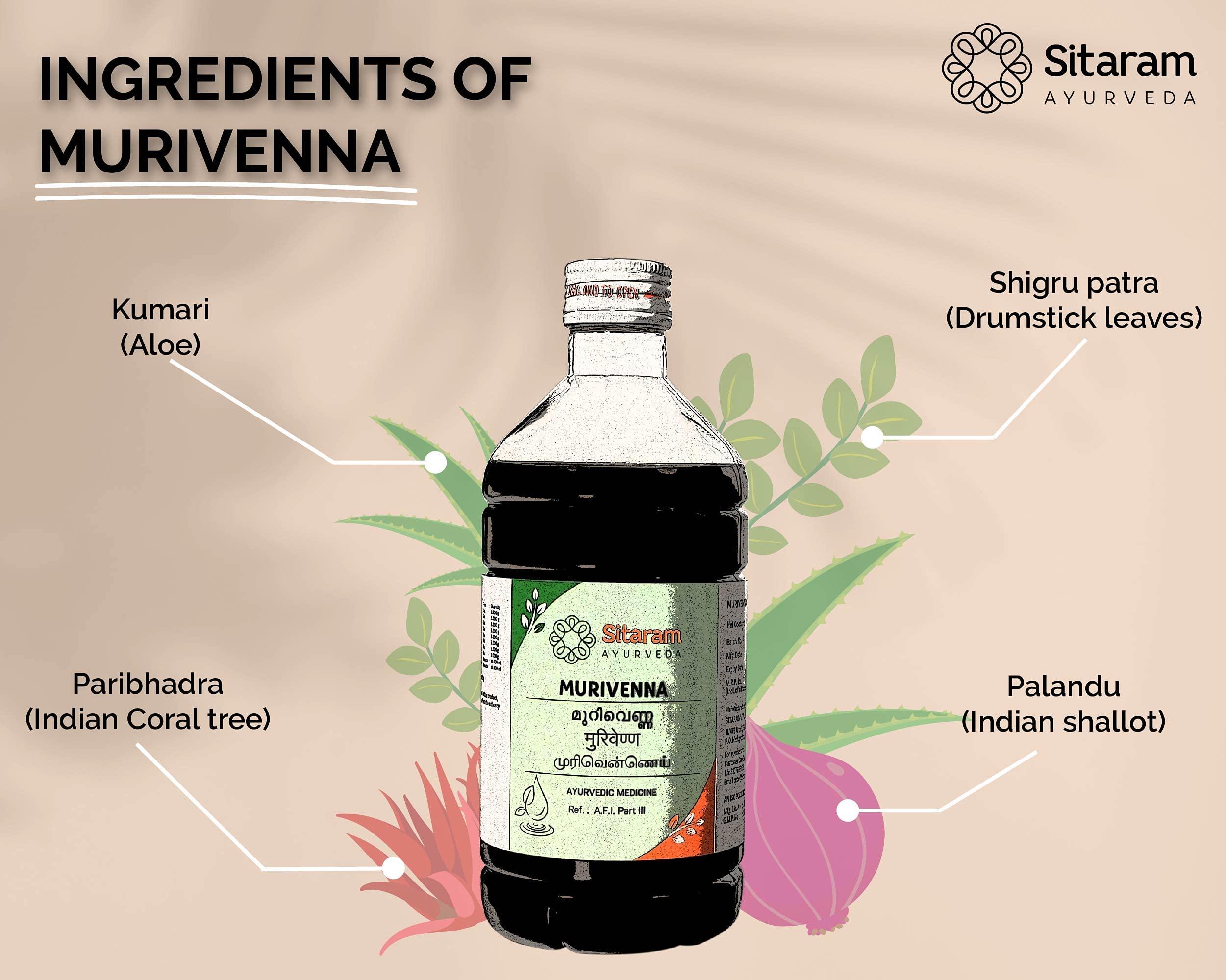 SITARAM Sitaram Ayurveda Murivenna Oil 450ml | Ayurvedic Murivenna Thailam for Management of All Kinds of Trauma including Sprains, Strains, Fractures, Dislocations and Burns