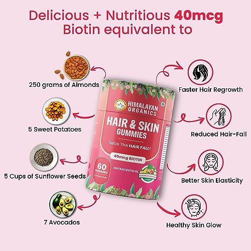 HIMALAYAN ORGANICS Himalayan Organics Biotin - Hair & Skin Gummies For Men and Women - 60 Gummies