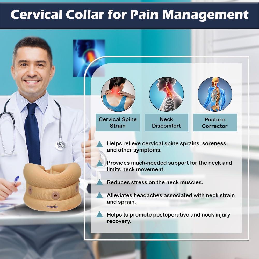 Wonder Care Wonder Care Cervical Collar for Neck Pain Soft Neck Support Brace for Spondylitis Neck Pain Relief for Men & Women (XL)
