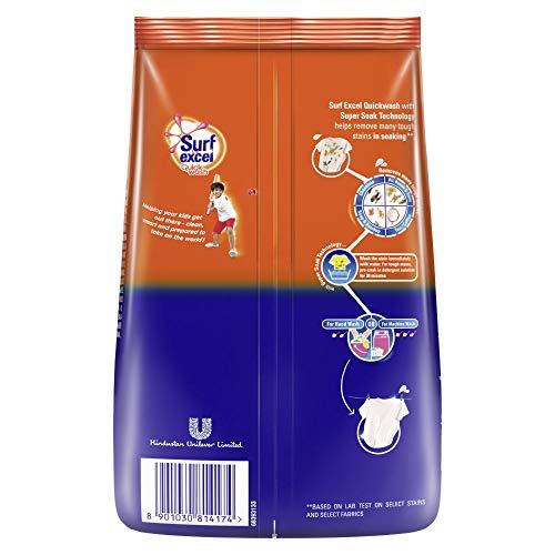Surf Excel Surf Excel Matic Front Load Liquid Detergent 2 L Refill & Quick Wash Detergent Powder 1 Kg, Washing Powder With Lemon & Bleach To Remove Tough Stains On Clothes - Bucket & Machine Wash