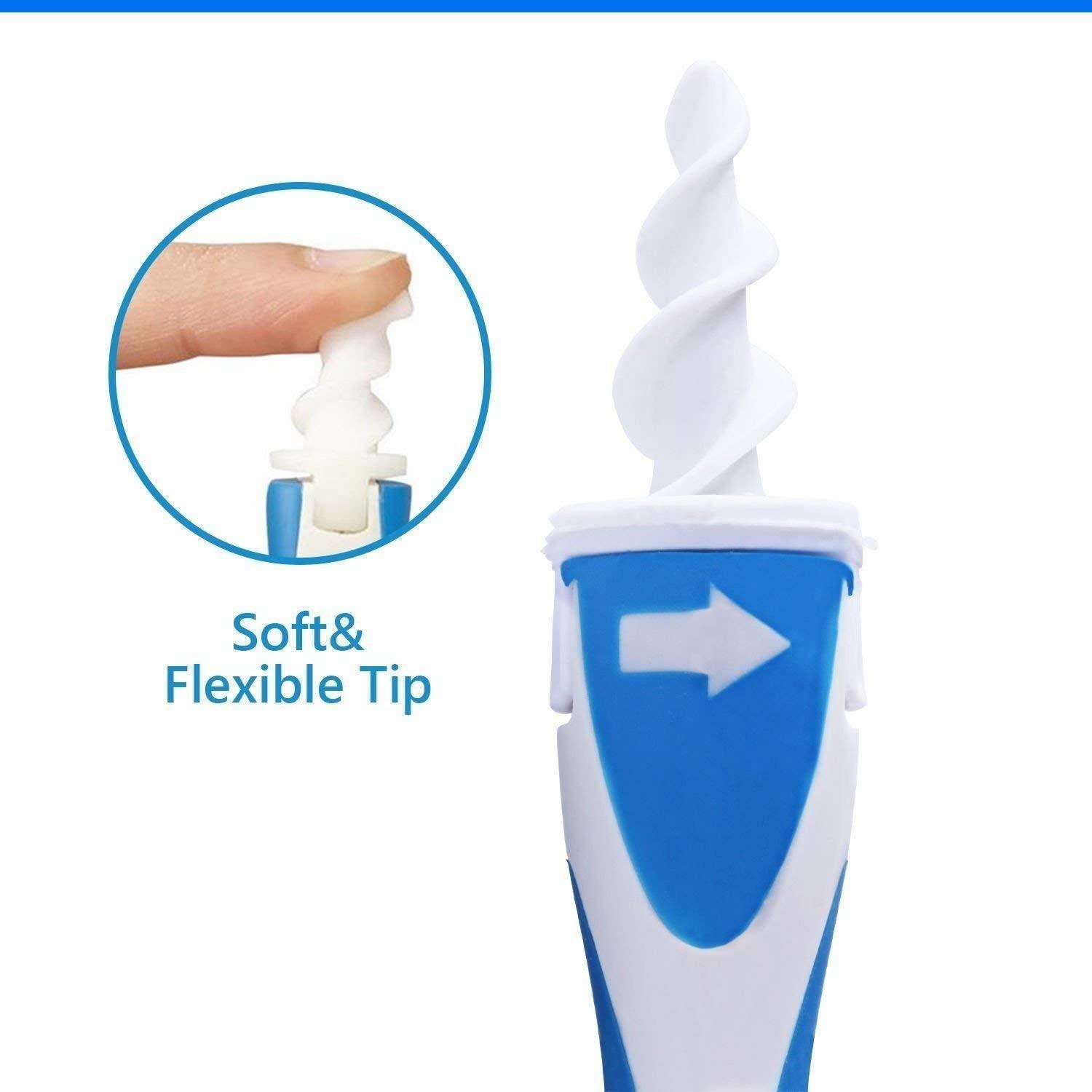 QONETIC QONETIC Smart Swab Silicone Easy Earwax Removal with 16 Replacement Disposable Soft Tips/Ear Wax Cleaner (White)