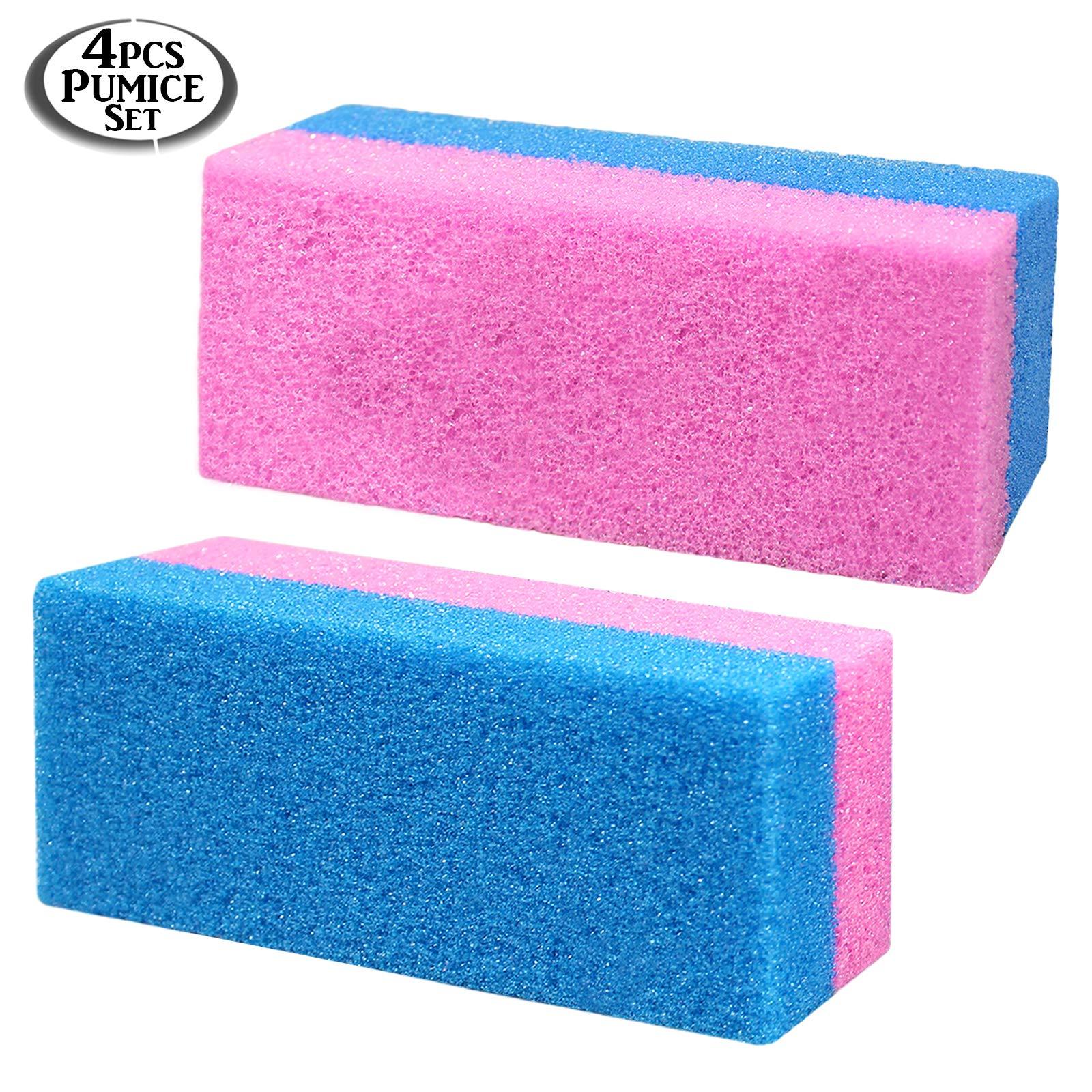 Anapoliz Pumice Bar 4 Pcs Set | Dual Sided Extra Coarse | Exfoliating Foot File | Heel & Feet Scrubber Pumice Sponge | Foot Pad Buffer Callus Remover | Synthetic Pumice Stone for Dry Skin Pedicure |By Anapoliz