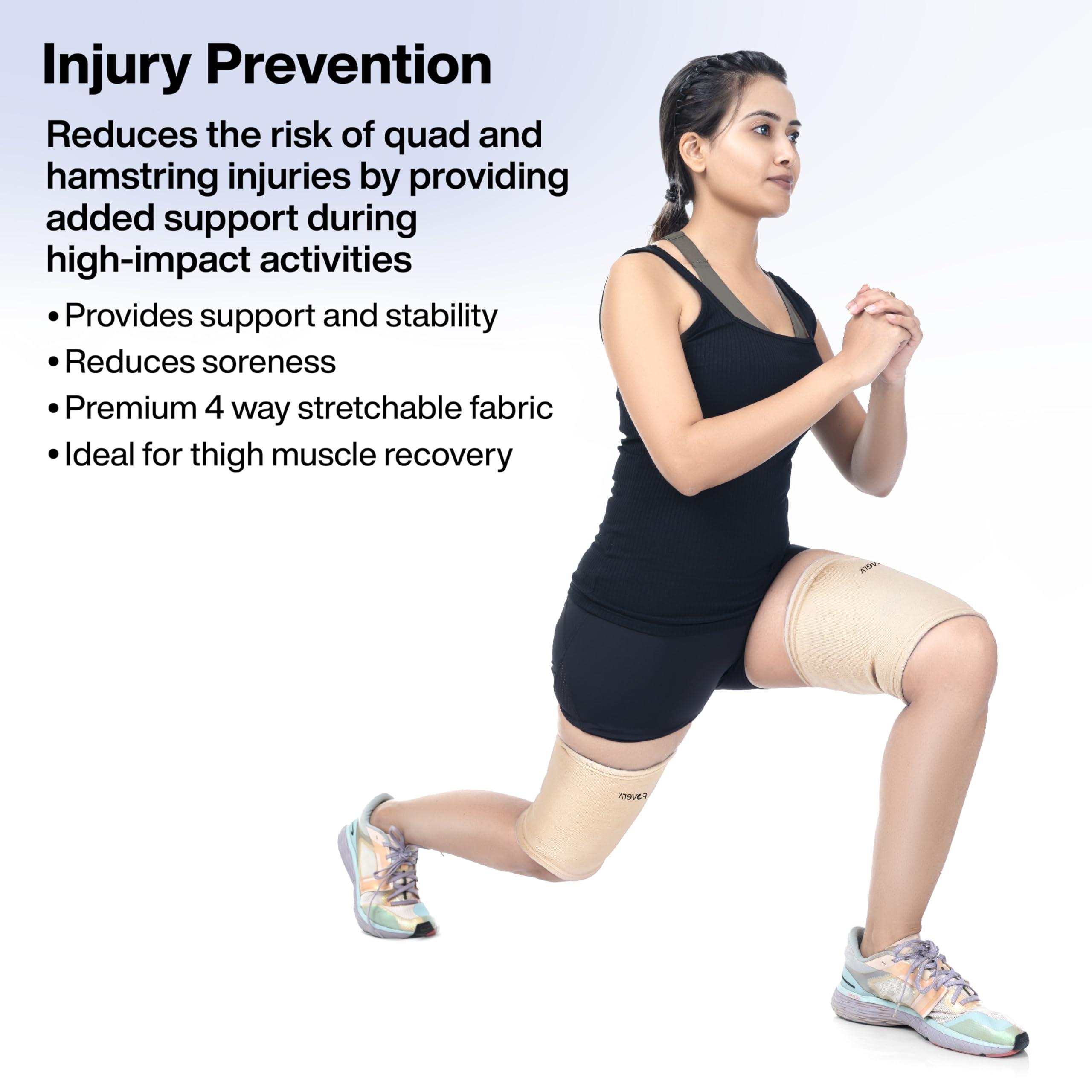 FOVERA FOVERA Thigh Support,Thigh Compression Sleeve for Quad and Hamstring Support for Men and Women (Size - S, 1 Pair)