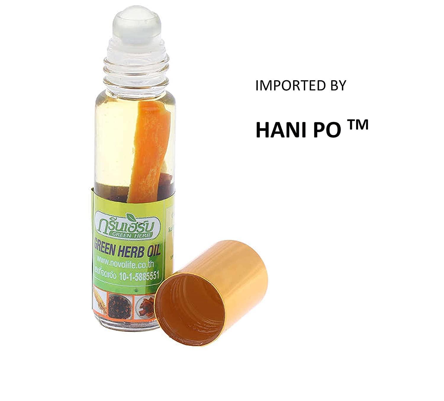 Hani Po HANI PO Green herb Balsam Balm Thai Green Herb Oil Herbs Thailand Pain Relief Oil 8ml Roll on Pack of 1Pain relief balm | Oil for elder women | Men Pain relief balm for adult | Pain relief oil for women | Mens | Pain relief balm for girls | boys - Im