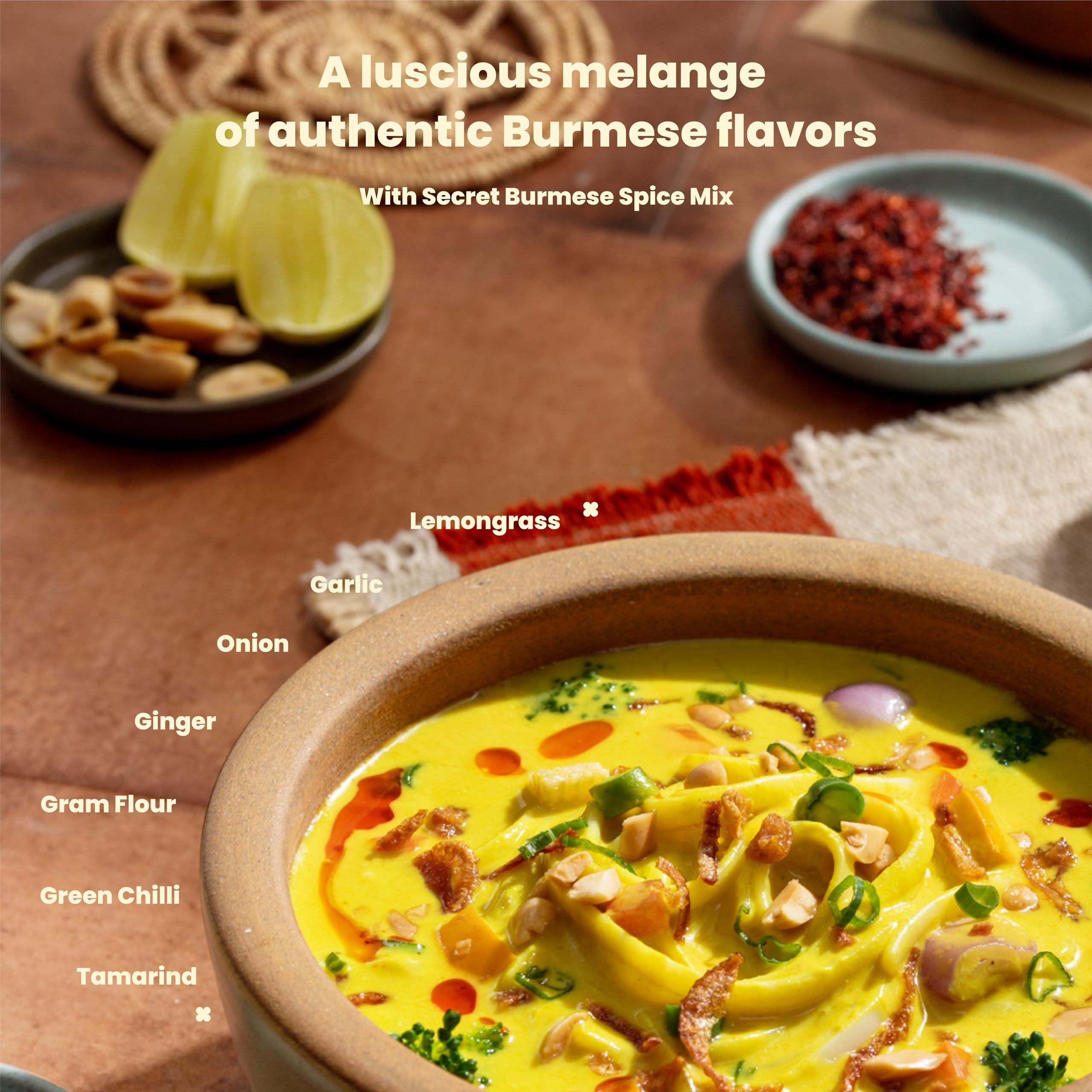 BURMA BURMA Burma Burma Khowsuey Curry Paste - 175 Gms | Authentic Burmese Ready-to-Cook Restaurant Style Khow Suey Paste | 3 Step Cook 100% Vegan & Gluten-Free | Serves 4-5 (Pack of 1)