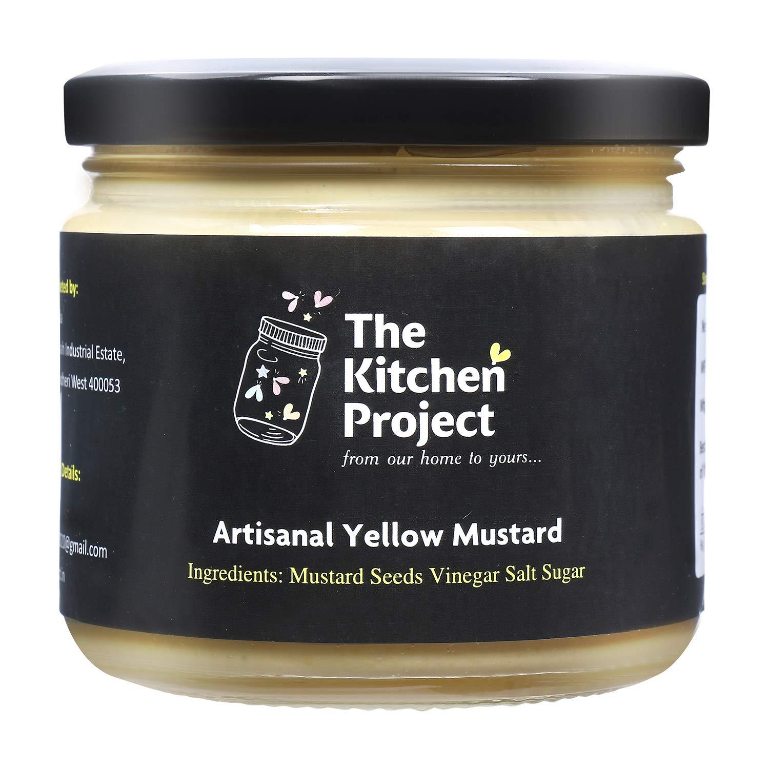 The Kitchen Project The Kitchen Project, Artisanal Yellow Mustard Spread Jar - 300 Grams. Delicious Homemade Authentic Mustard with a Strong bite.