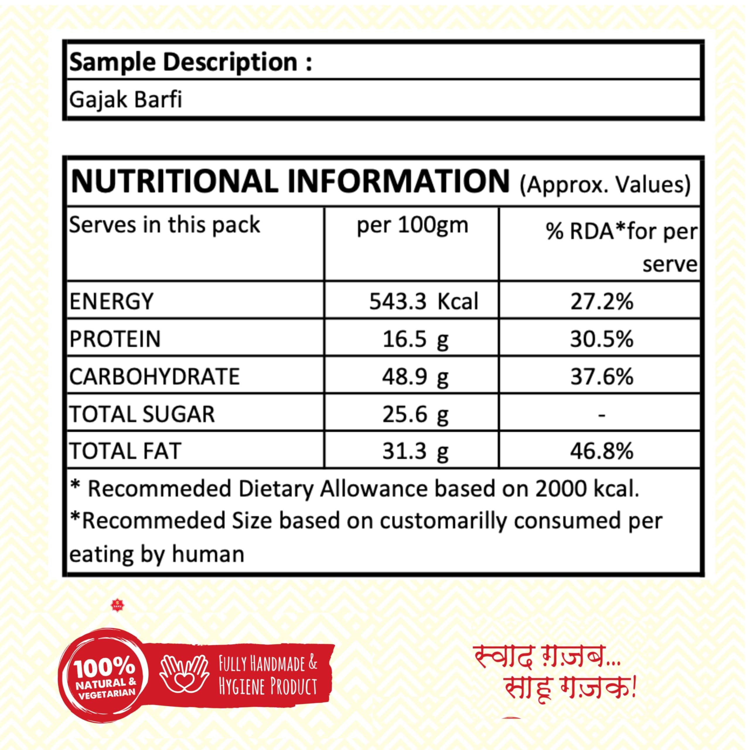 SAHU GAJAK BHANDAR SAHU GAJAK BHANDAR Til Barfi 500 Gram Sesame Indian Sweets | Tilli Ki Burfi