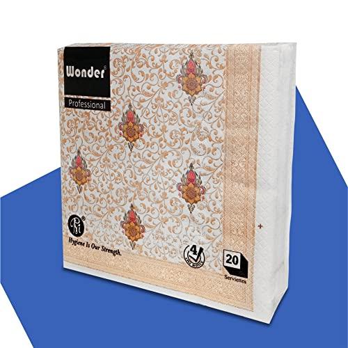 Wonder Wonder Premium Professional Designer Supersoft 4 Ply Tissue Paper Napkins Pack Of 4