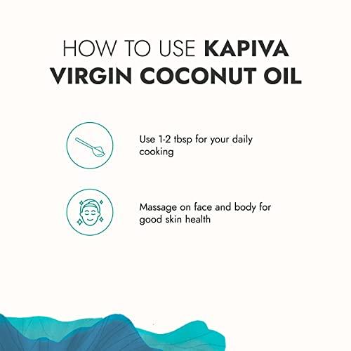 Kapiva Kapiva Virgin Cold-Pressed Coconut Oil | 100% Pure, Organic & Edible | For Cooking, Skin & Hair Health, Oil Pulling (500ml)