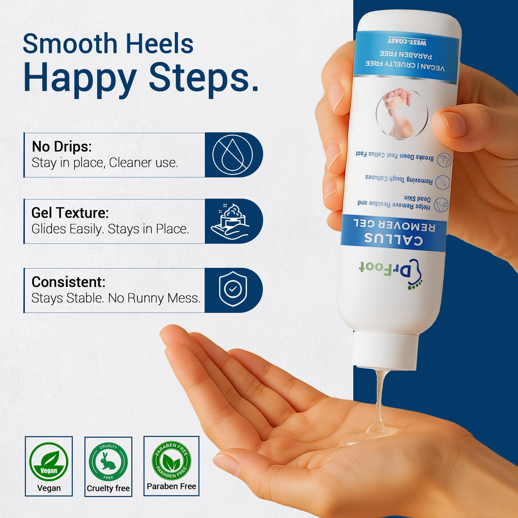 Dr Foot Dr Foot | Callus Remover for Feet | Callus Remover Gel | Feet Dead Skin Remover | Foot Cream for Cracked Heels | Foot Cleaner for Dead Skin | With Urea, Coconut Oil & Aloe Vera | For Men & Women
