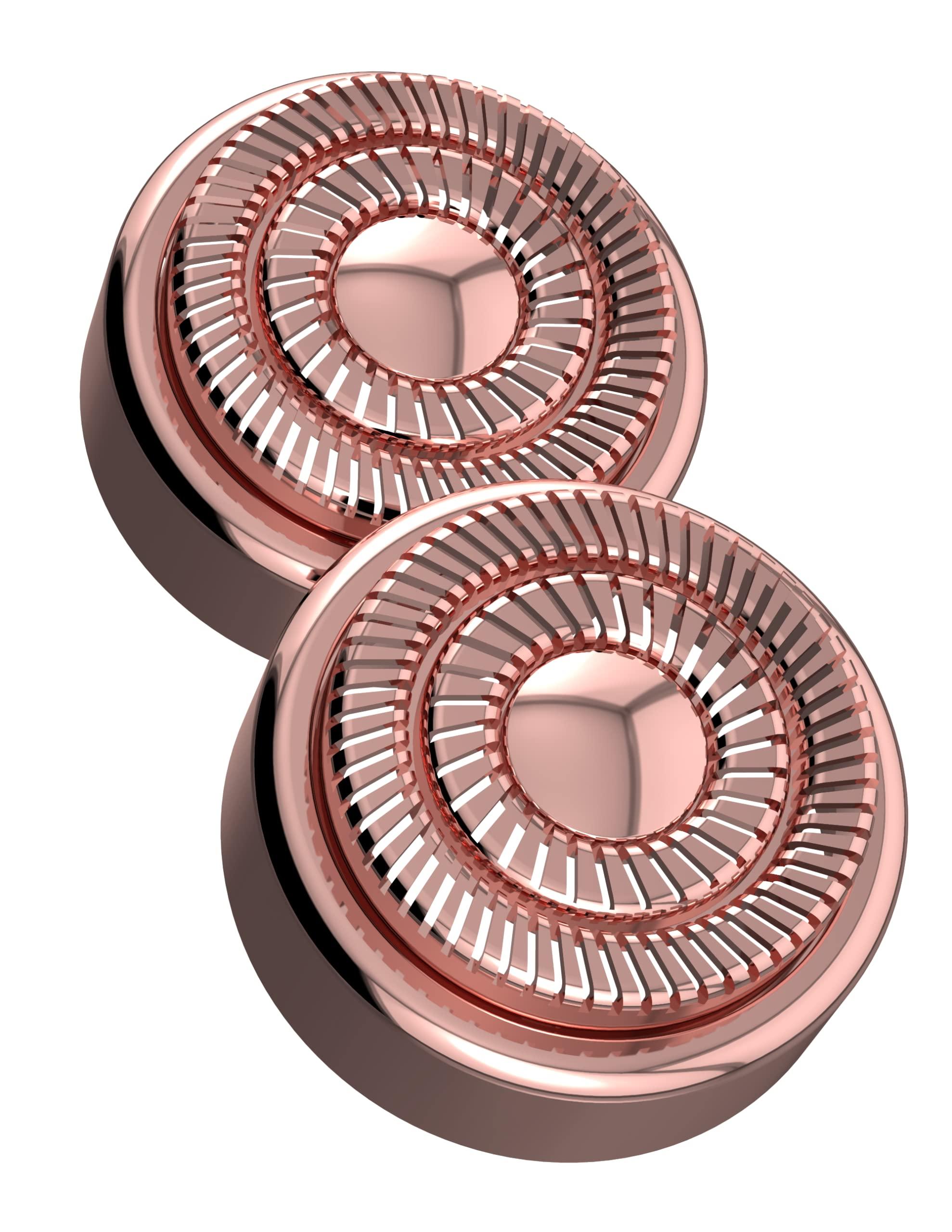 Finishing Touch Flawless Finishing Touch Flawless Original Face Replacement Heads Hair Remover, 18 Karat Gold-Plated Hypoallergenic, Single-Ring Heads for Flawless Face, Set of 2