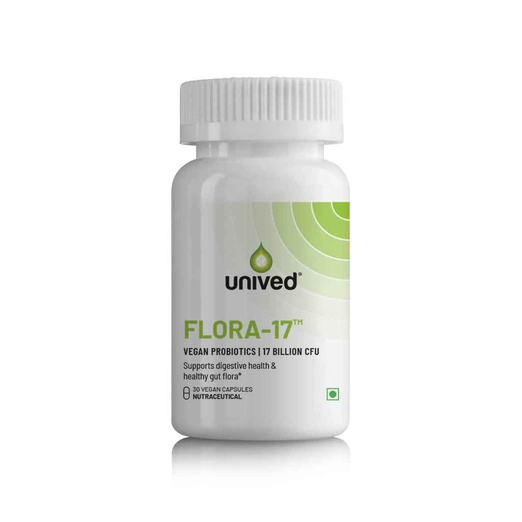 Unived Unived Flora-17™ | Vegan Probiotics with 17 Billion Active Multi-Strain Cultures per Capsule | Digestive, Immune, and Gut Health | for Athletes & Active Individuals | One Month Supply