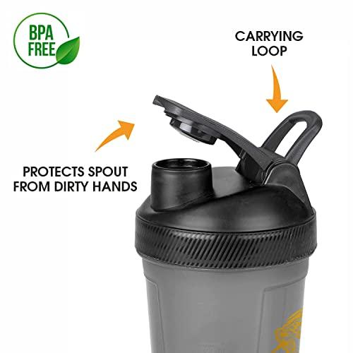 LEOPARD NUTRITION LEOPARD NUTRITION Gym Shaker/Sipper Bottle 400 ml, 100% Leakproof Guarantee, Ideal for Protein shake, Pre workout and BCAAs, BPA Free Material (Black Mini Shaker 300ml)