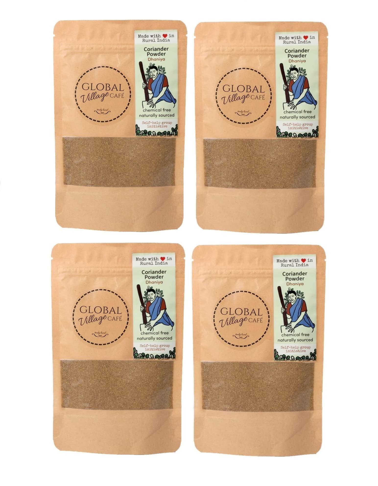 GLOBAL VILLAGE CAFE GLOBAL VILLAGE CAFE Dhaniya Powder/Coriander Powder - 100gm, Pack of 4