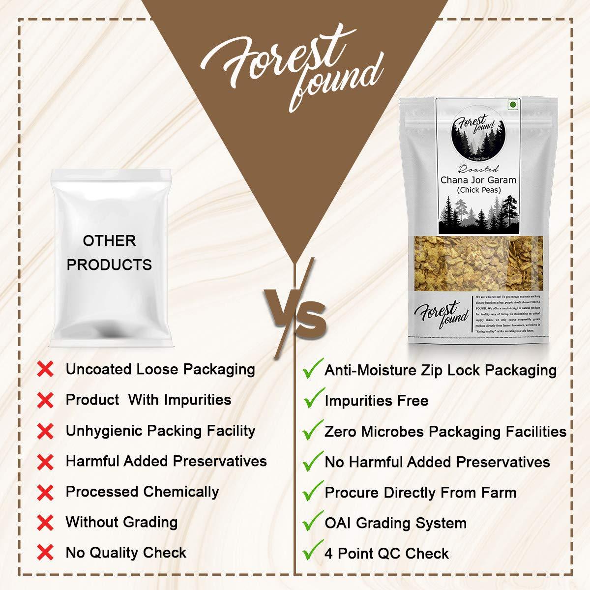 FOREST FOUND Forest Found Gluten Free Low Fat Black Chana JOR Garam Namkeen Snacks for Diet (900 Gram) | Made by Vacuum Roasted Technology, Healthy Gujarati Snack, No Salt and No Masala