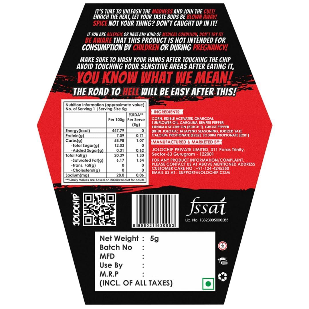 JOLOCHIP Jolochip Last-Chip-Challenge (Pack of 6) | Extreme Spicy Tortilla Chip | Hottest Chip in the World | Ultimate Hot Snack | 5grm * 6
