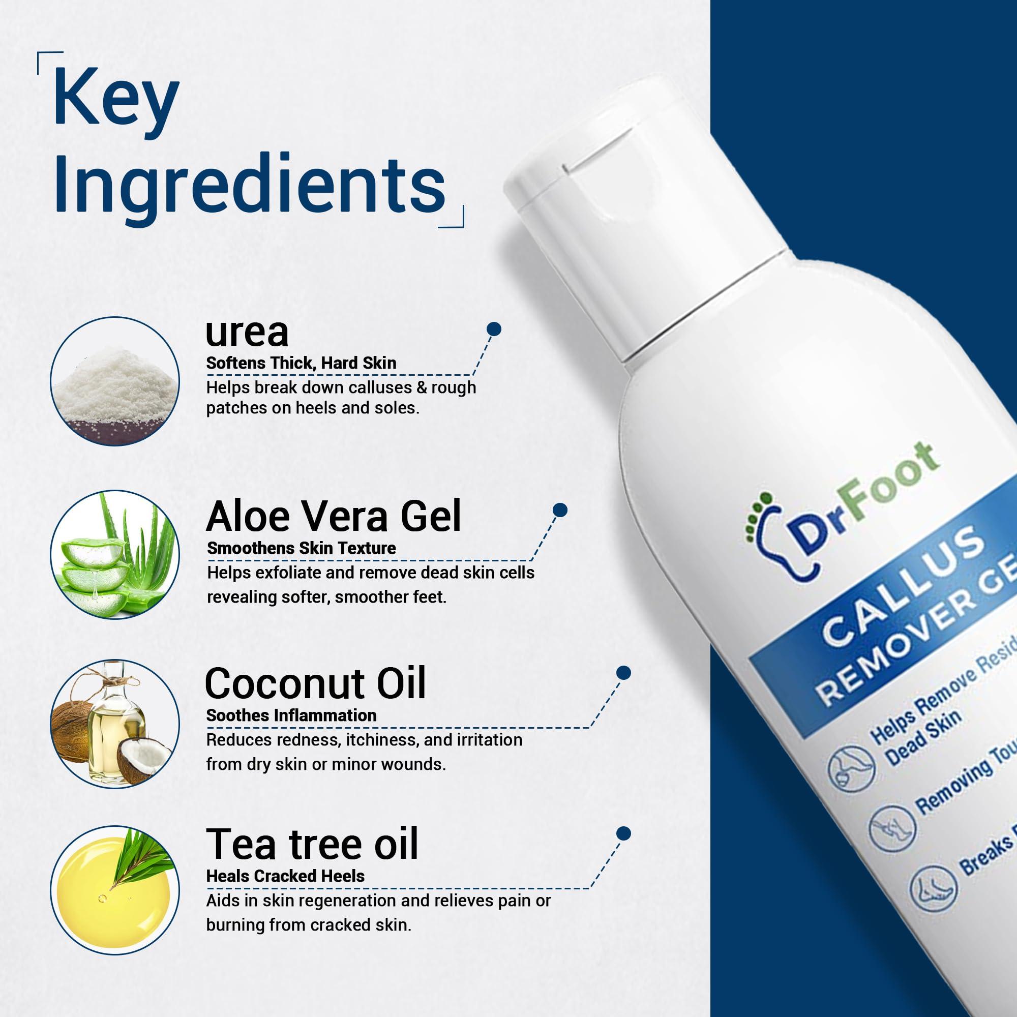 Dr Foot Dr Foot | Callus Remover for Feet | Callus Remover Gel | Feet Dead Skin Remover | Foot Cream for Cracked Heels | Foot Cleaner for Dead Skin | With Urea, Coconut Oil & Aloe Vera | For Men & Women