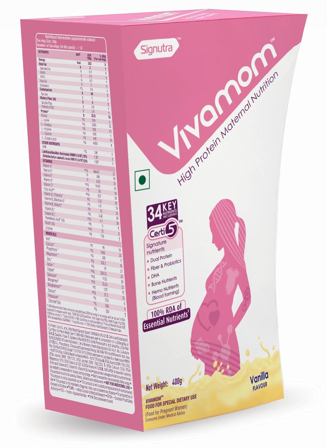 Vivamom Vivamom Maternal Nutrition Supplement powder- Pack of 400g BIB (Vanilla)