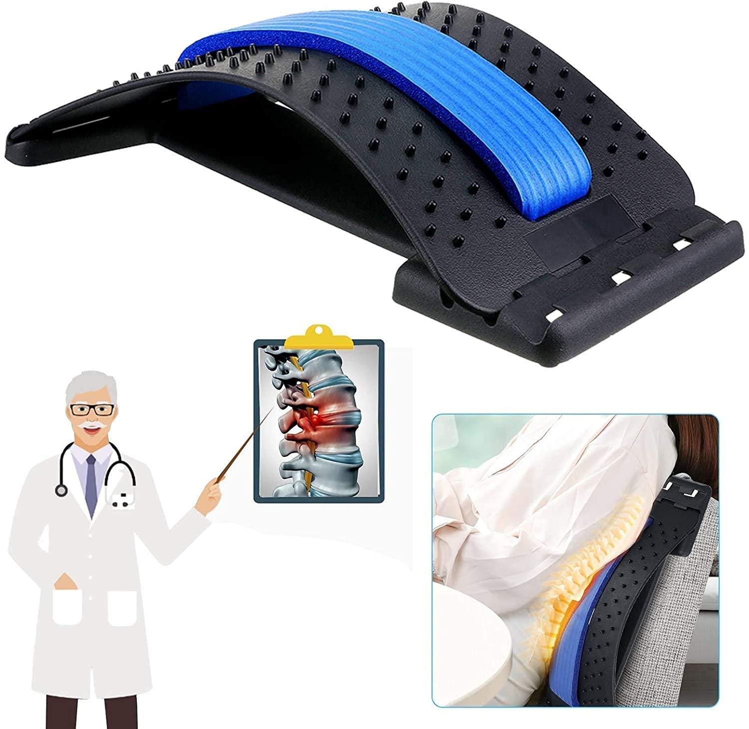 CPEX CPEX Back Stretcher Multi-Level Back Stretcher Device, Lumbar Back Stretching Device, Memory Foam Cushion Back Stretcher for Office Chair and Pain Relief