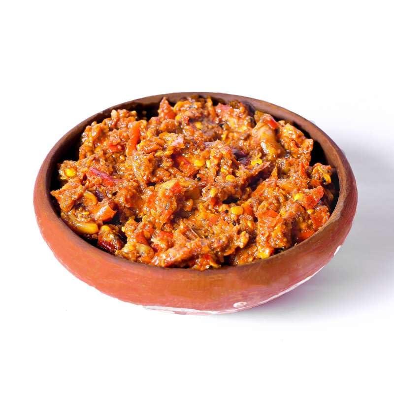 JhaJi - Taste of Mithila JhaJi - Taste of Mithila Store\'s Lal Mirch Lahsun Chutney | Bihari Style Homemade| Tangy, Spicy, Sour and Chatpata |Chopped Banarasi Lal Mirch | Sun-Dried. No Artificial Preservatives & Colors - 250g