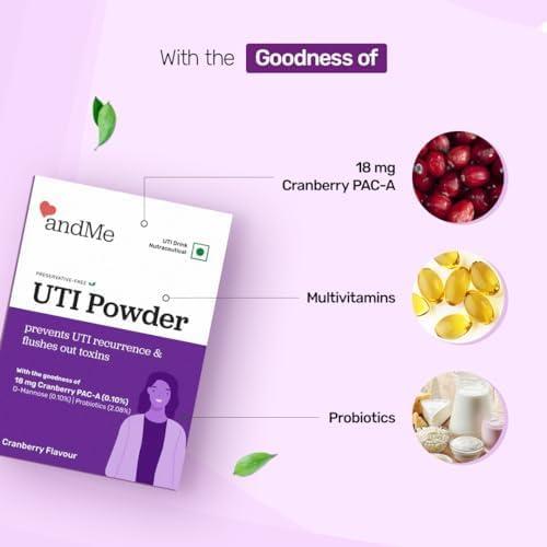 & ME Andme UTI Powder Drink mix 7 sachets 87.5gm, Each sachet 12.5g